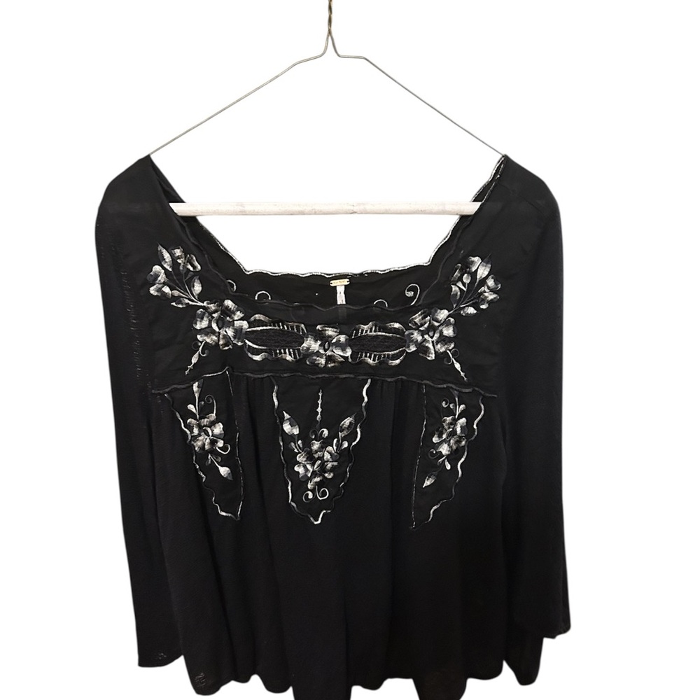Free People S Hippie Boho Black Whimsygoth Witchy Dark Cottagecore Top